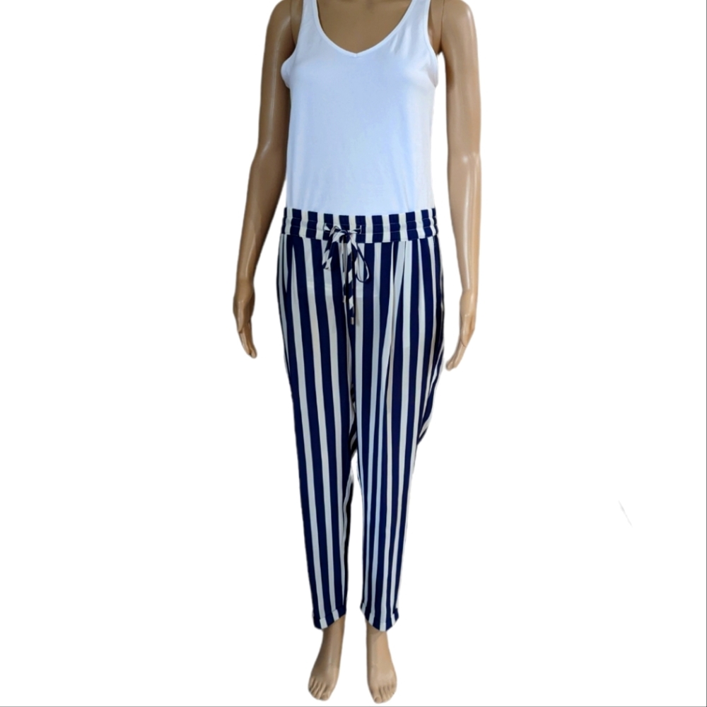 Zara Basic Stripped Pants Sz S